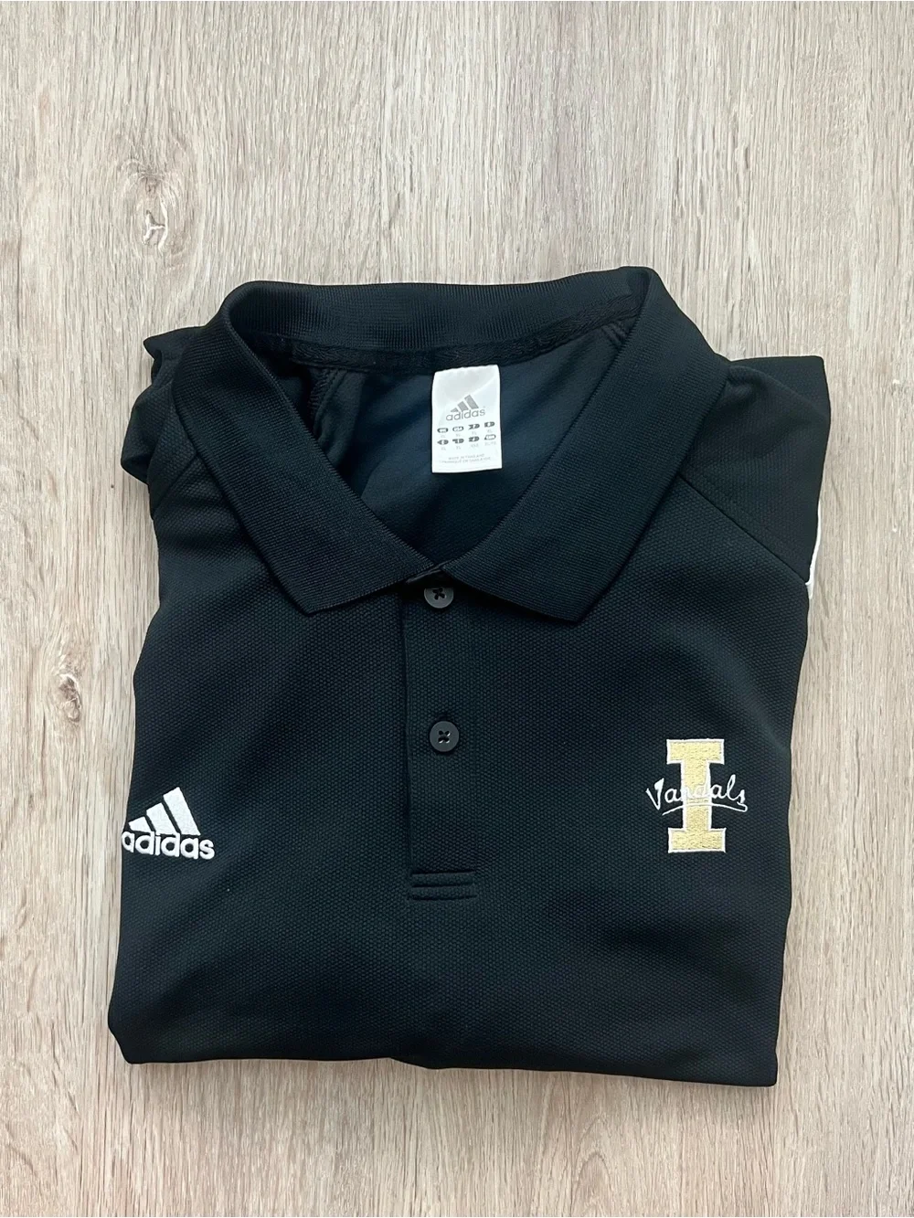 Idaho Vandals Adidas Climalite Polo Shirt Mens XL Black NCAA Football Golf
